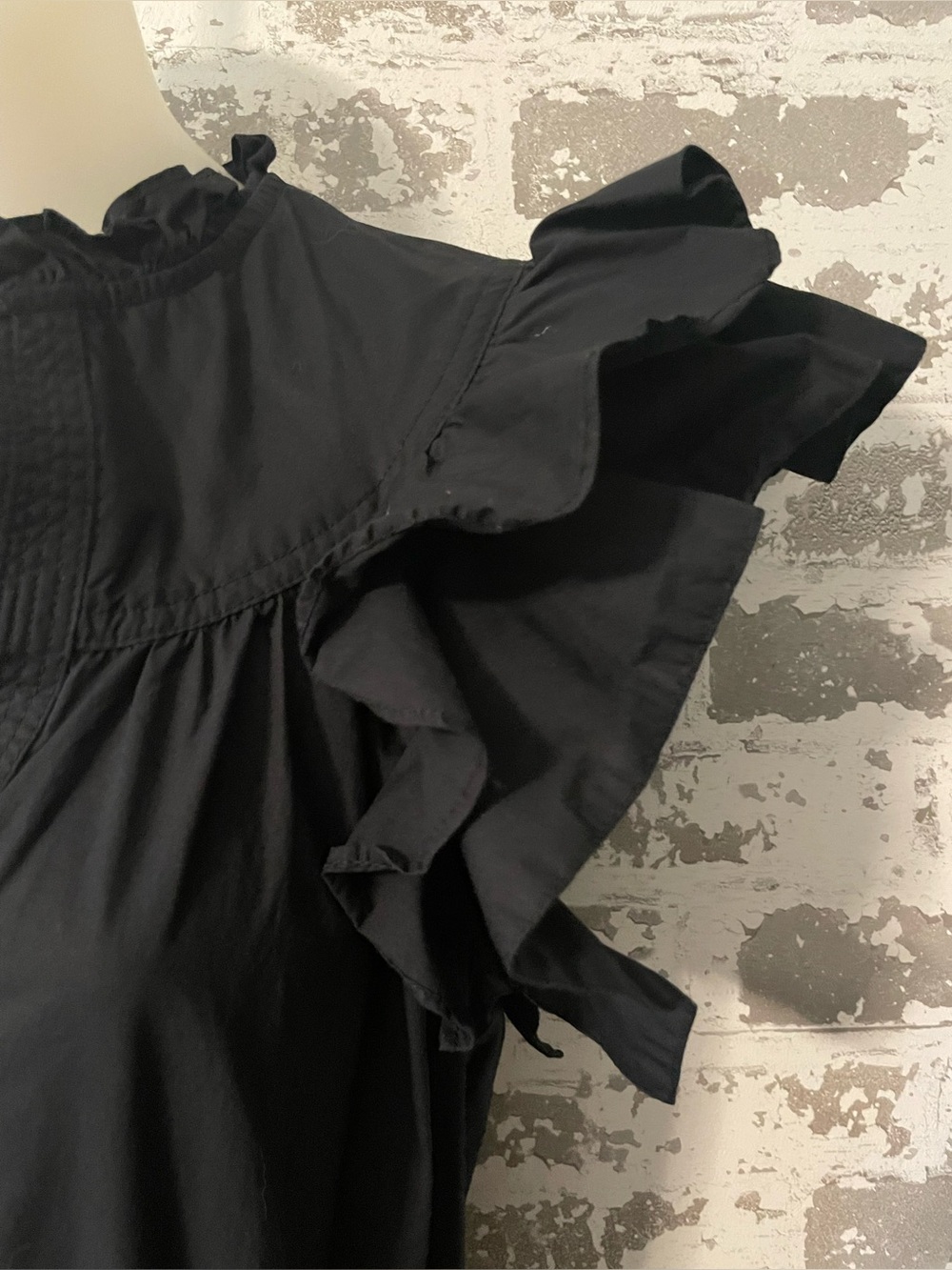 Ulla Johnson Lulua Tiered Ruffle Dress Black Cotton Size 4 - Picture 4 of 8